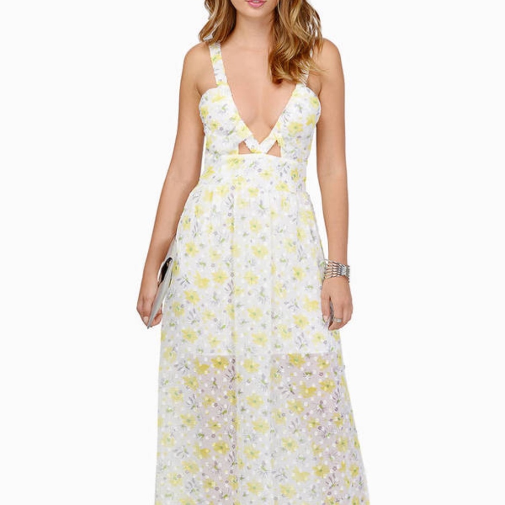 Plunge V-neck Floral Maxi Dress
